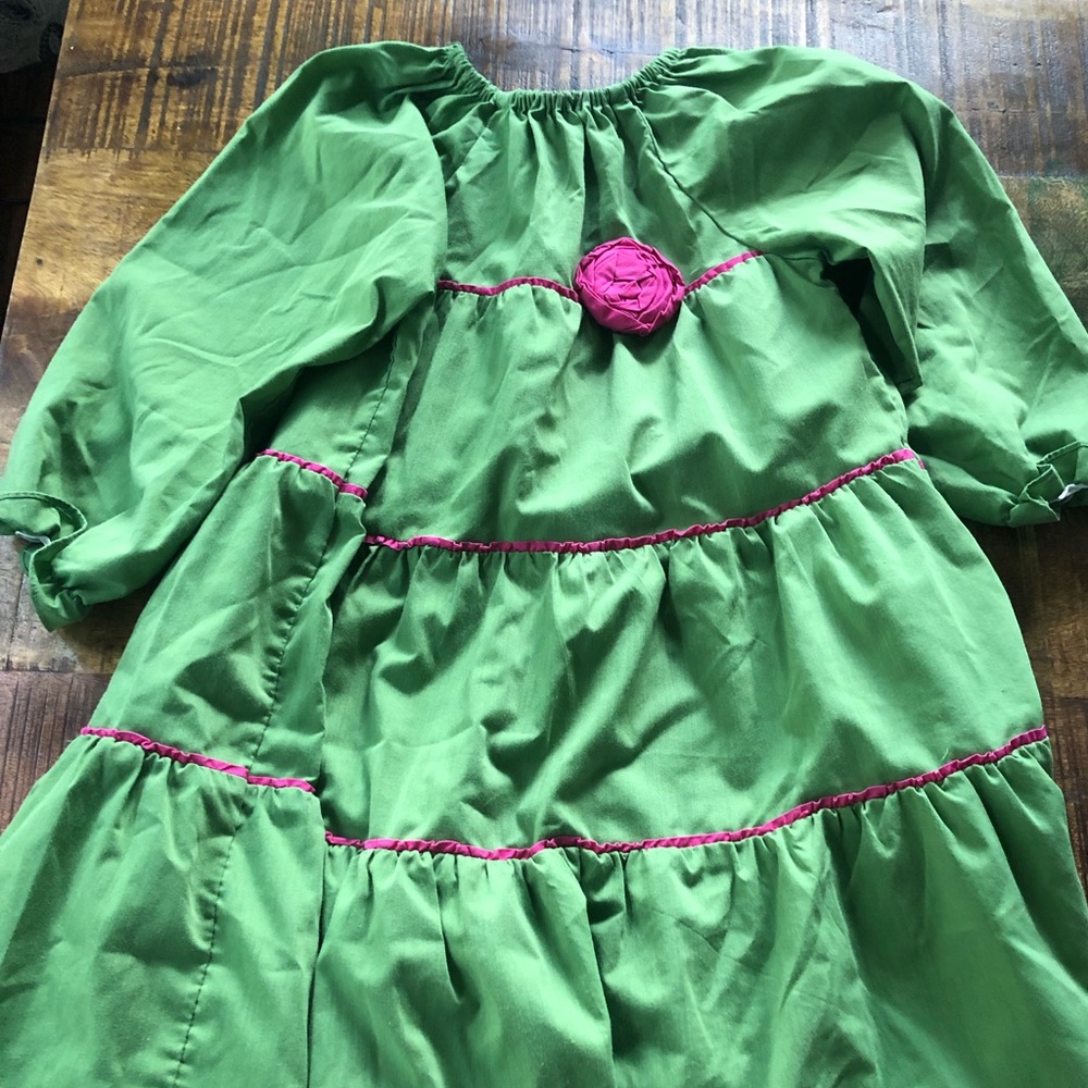 Green ruffle dress